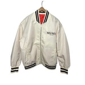 Mumm Napa Winery Cream Bomber Jacket with Ribbed Accents L